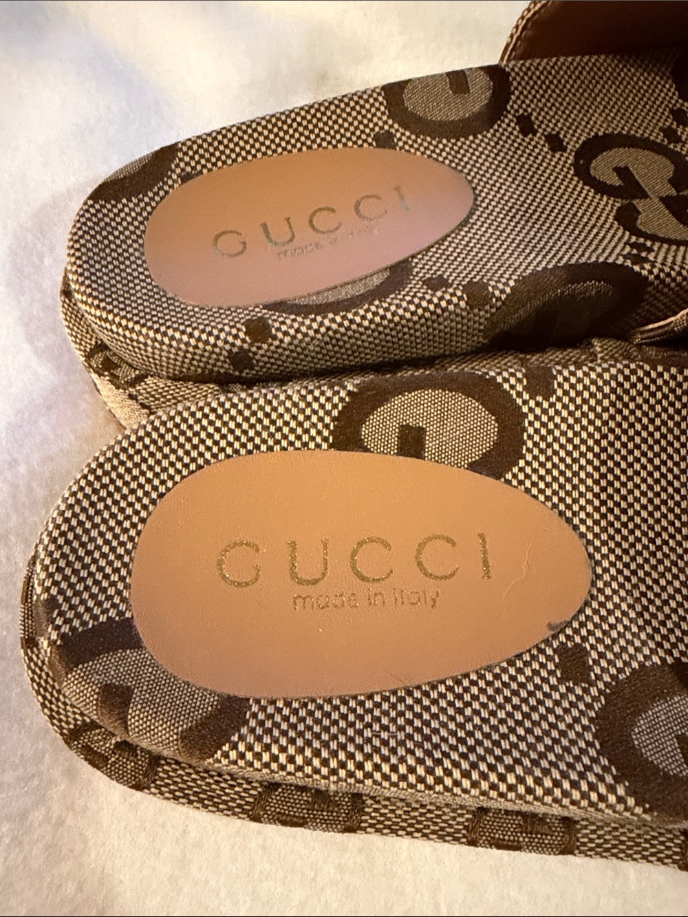 Gucci Beige and Brown GG Canvas Slide Mules 8.5 39 - Picture 4 of 7
